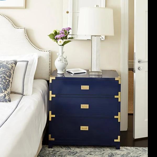 Charming navy blue bedside table Bungalow 5 Victoria Side Table Navy Blue Clayton Gray Home