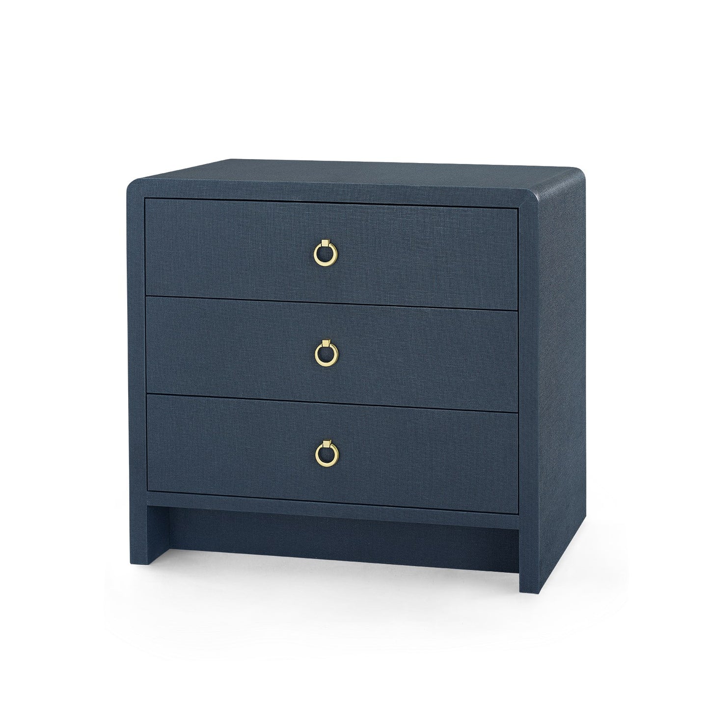 Bungalow 5 Bryant Linen 3 Drawer Side Table Navy Blue