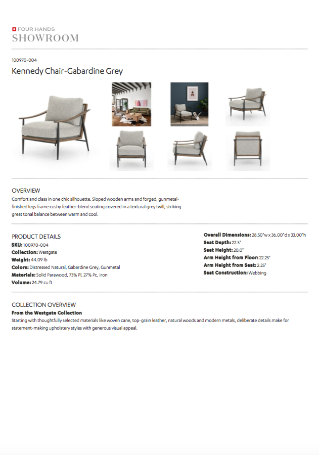 Kennedy Chair Grey