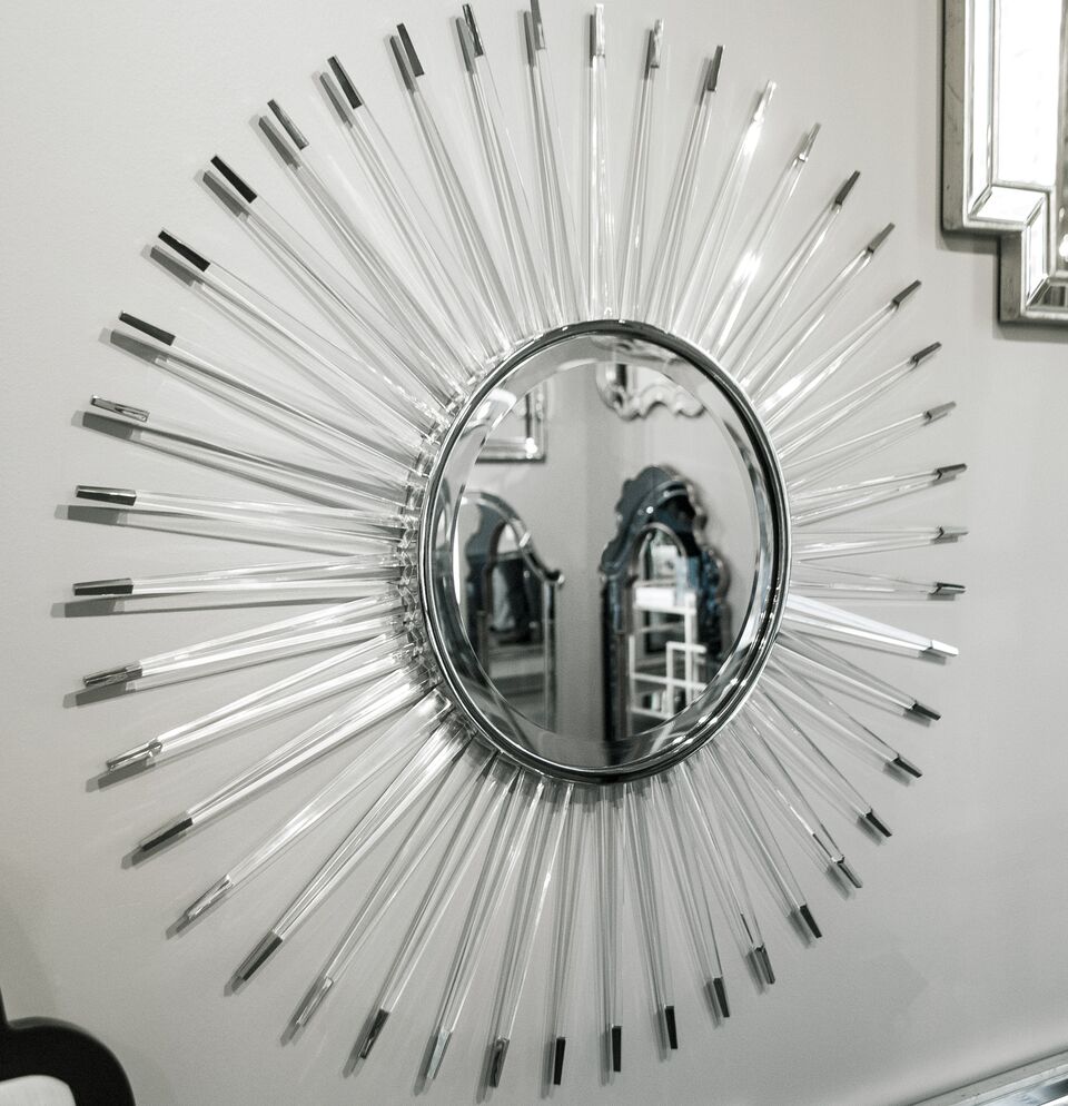 Mirror Image Home Acrylic And Nickel Starburst Mirror Clayton Gray Home