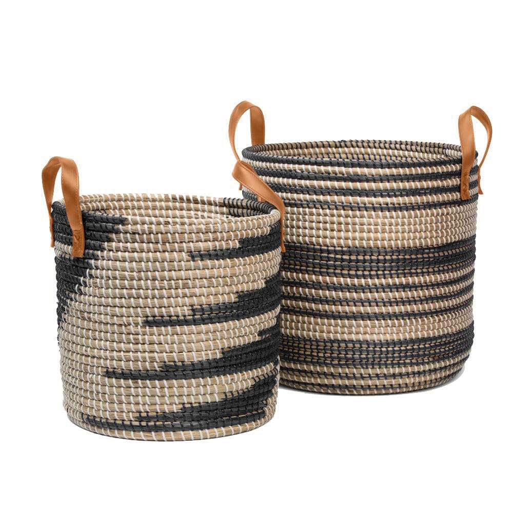 Pigeon and Poodle Olinda Baskets Black and Natural Seagrass – CLAYTON ...