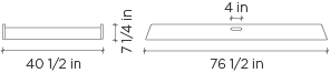 Technical drawing of two sparrow trundle beds in birch with specified dimensions: one is 40 1/2 inches long, and the other is 78 1/2 inches long with a diameter of 4 inches by oeuf.