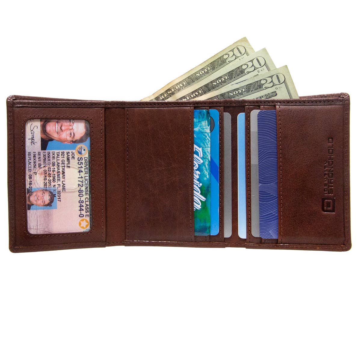 RFID Wallet Trifold with Stonewashed Finish - Rugged Look Wallets - Protective W