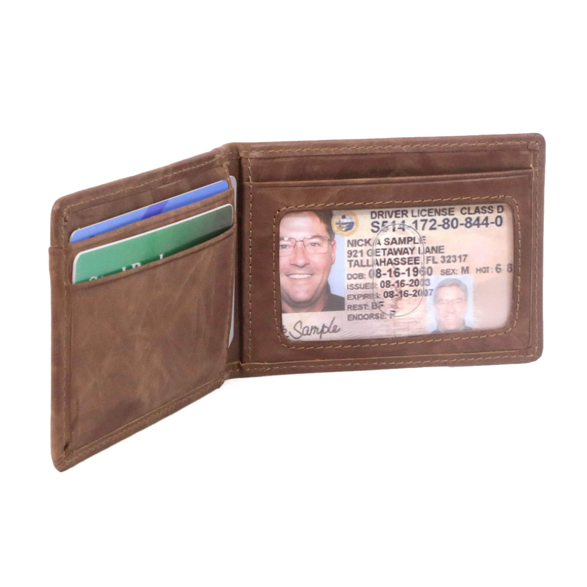 Turtleback Front Pocket Wallet RFID ID Blocking Men Leather