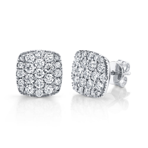 14k White Gold 8-prong Round Brilliant Diamond Stud Earrings (1 Ct. T. –