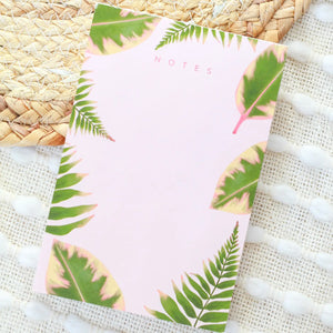 Pink Fern Notepad - Blue Windows