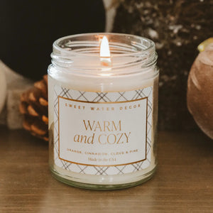 Warm and Cozy Plaid Candle - Blue Windows