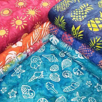 Beachy Batiks Coral Reef Sun Batik Fabric - Moda Fabrics