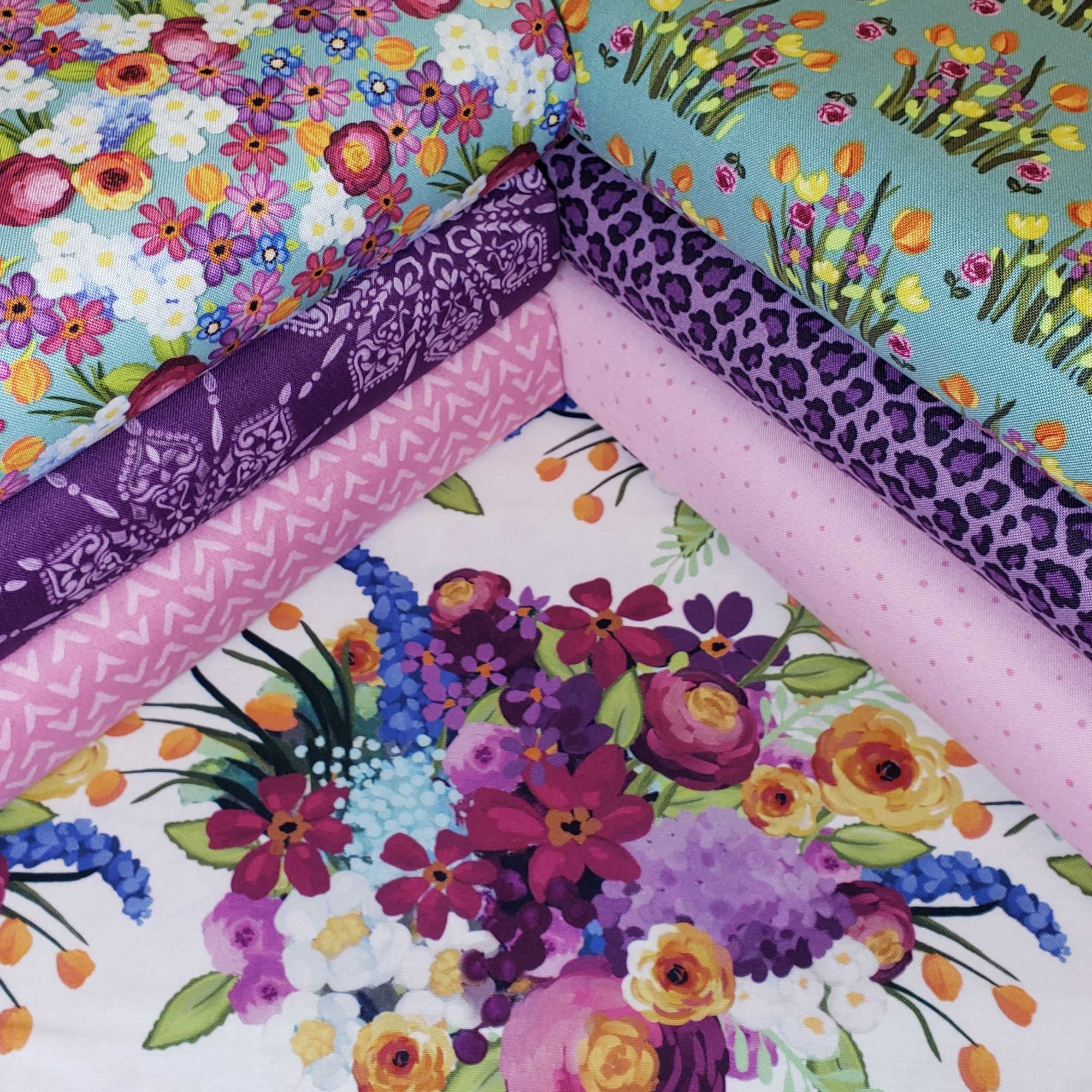 Floralicious Lilac Floral Stems Fabric by Lila Tueller - Riley Blake  Fabrics