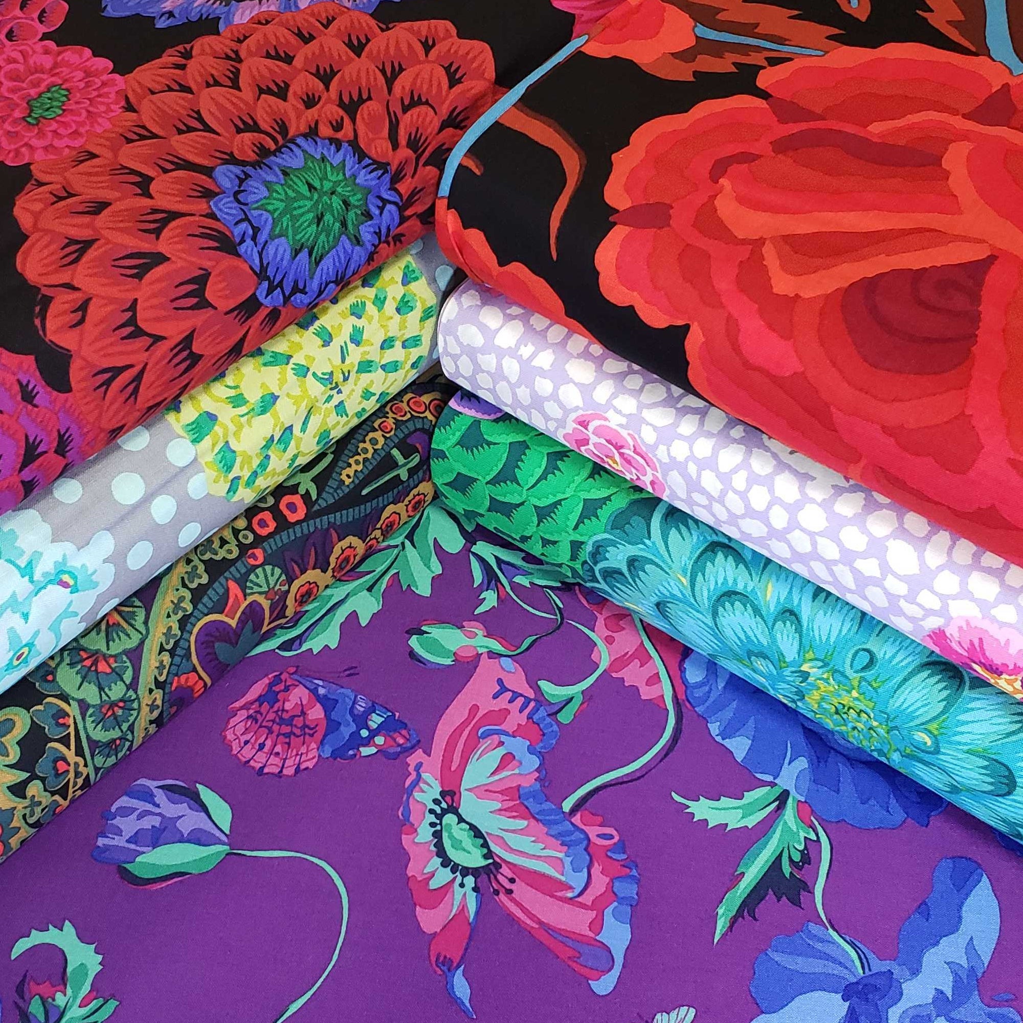 JUNE 2021 SPECIAL OFFER: Kaffe Fassett Extravaganza - Kaffe Fassett in the  Studio book PLUS Blue Fabric Fat 1/4 Bundle