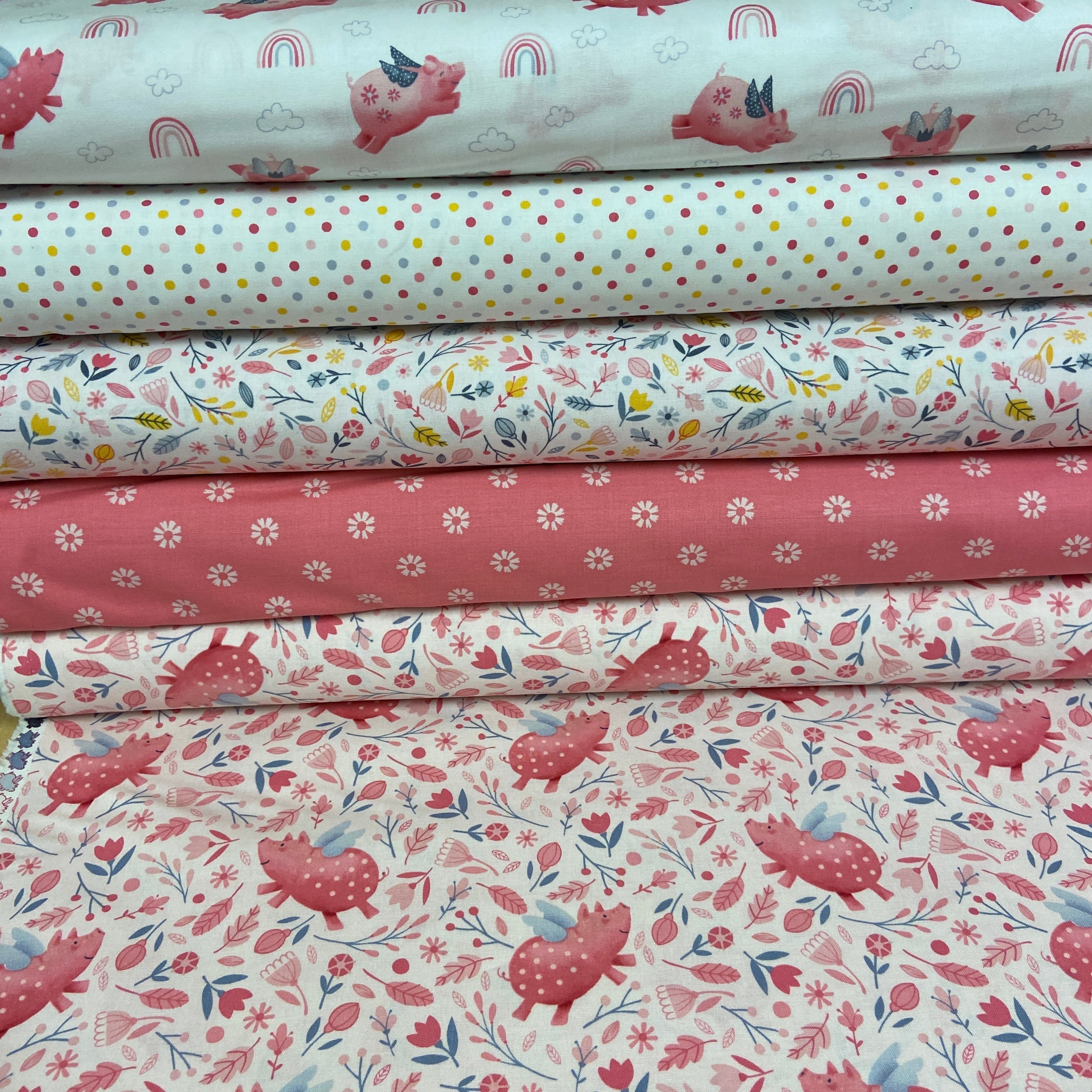 Porkopolis White Multicolored Dots Fabric - Studio e Fabrics | My ...