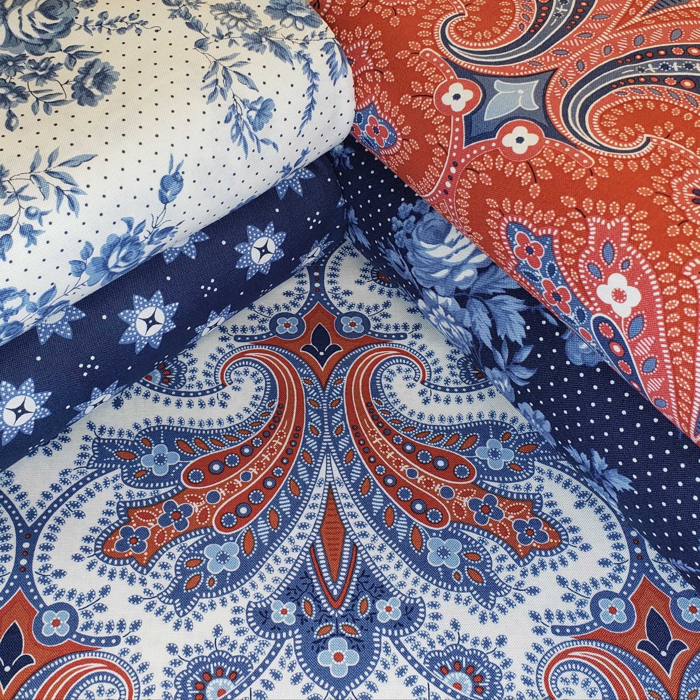 Bandana Blaze Orange Paisley, 100% Quilt Cotton, Fabric by the Yard -   Hong Kong