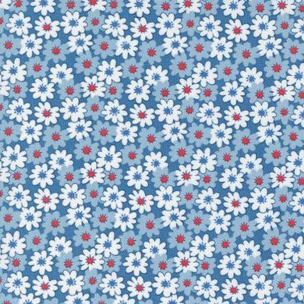 30s Playtime Bluebell Friendly Florals Fabric-Moda Fabrics-My Favorite Quilt Store