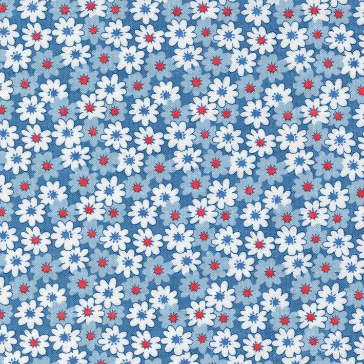 30s Playtime Bluebell Friendly Florals Fabric-Moda Fabrics-My Favorite Quilt Store