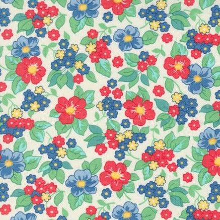 30s Playtime Eggshell Primary Garden Floral Fabric