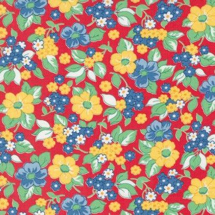 30s Playtime Scarlet Growing Garden Florals Fabric-Moda Fabrics-My Favorite Quilt Store