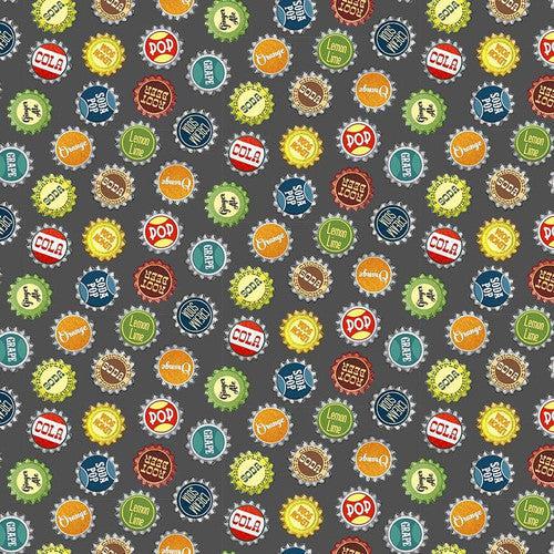 Adventure Awaits Gray Bottle Tops Fabric