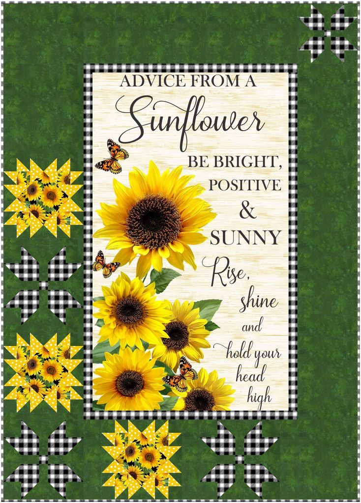 Advice From A Sunflower Meadow Quilt Kit-Timeless Treasures-My Favorite Quilt Store