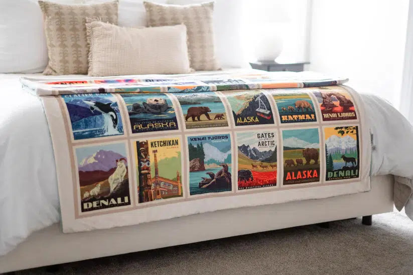 Alaska - The Last Frontier - Fully Finished Minky Blanket-Riley Blake Fabrics-My Favorite Quilt Store