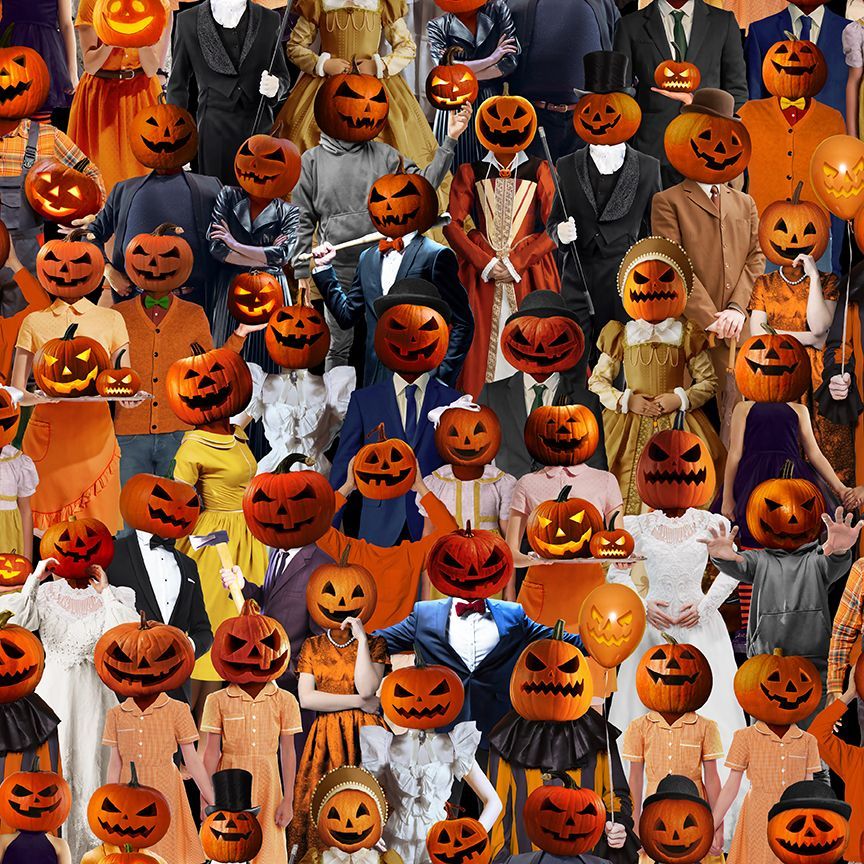 All Hallow's Eve Multi Jack-O-Lantern Costume Fabric-Timeless Treasures-My Favorite Quilt Store