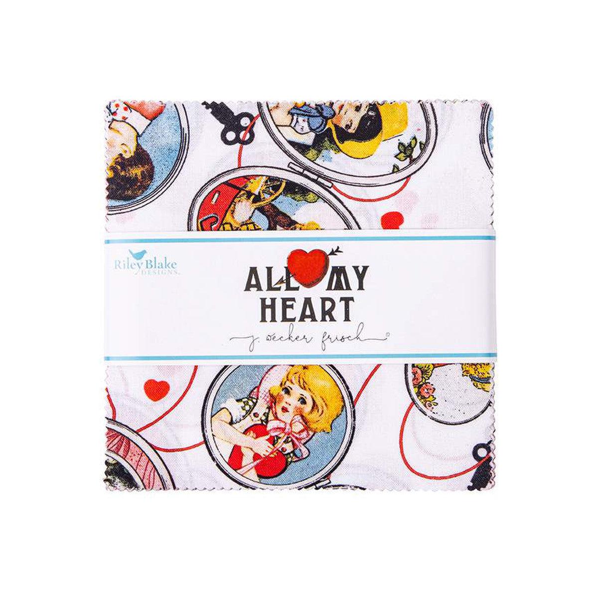 All My Heart 5" Charm Pack-Riley Blake Fabrics-My Favorite Quilt Store
