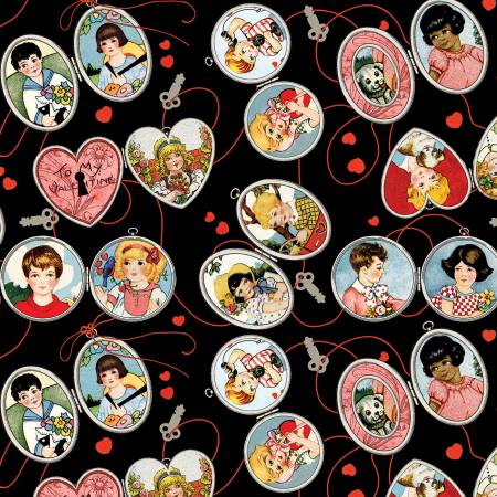 All My Heart Black Key To my Heart Fabric-Riley Blake Fabrics-My Favorite Quilt Store