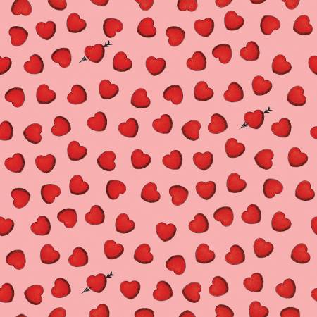 All My Heart Pink Heart Toss Fabric-Riley Blake Fabrics-My Favorite Quilt Store