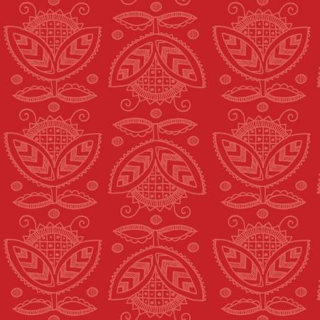All My Heart Red Thistles Fabric