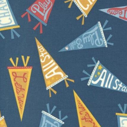 All Star Navy Pennant Party Fabric