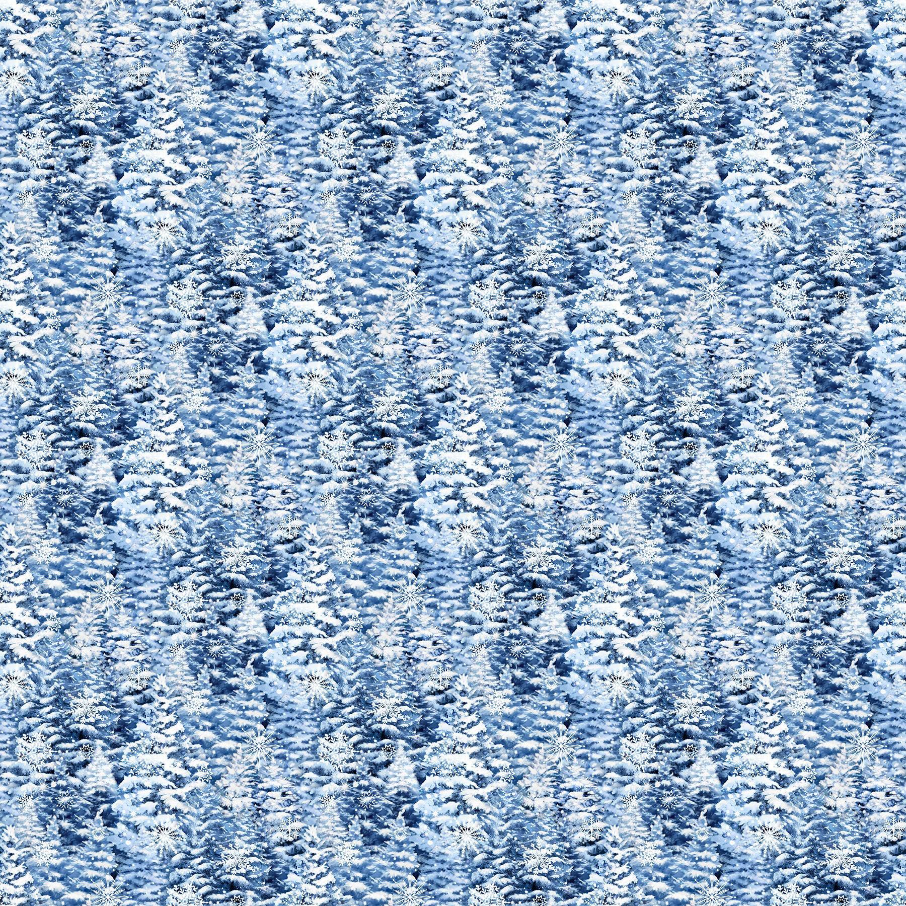 All That Glitters Blue Trees Fabric