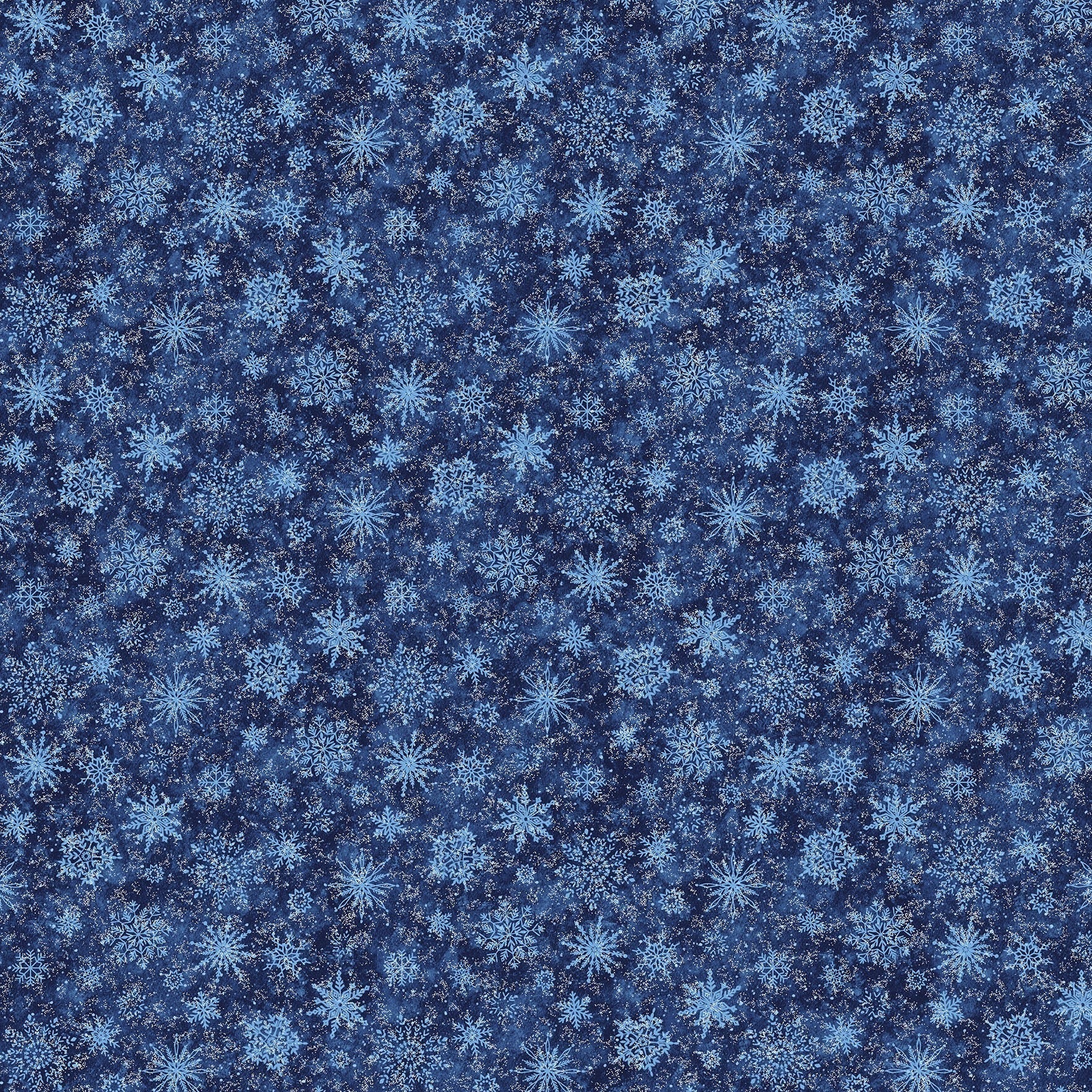 All That Glitters Navy Snowflakes Fabric