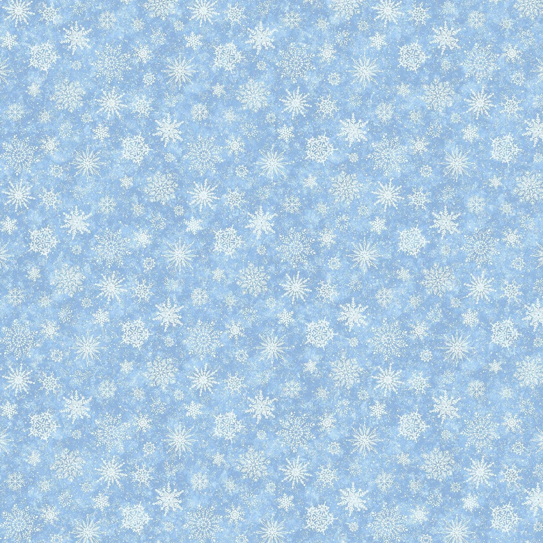 All That Glitters Pale Blue Snowflakes Fabric