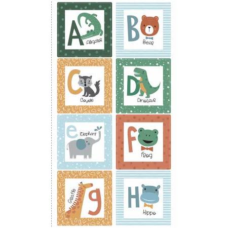 Alphabet Zoo Multi Animal Patch 24" Panel-Riley Blake Fabrics-My Favorite Quilt Store