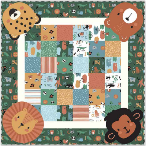 Alphabet Zoo Patchwork Animal Quilt Kit