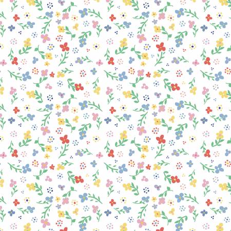 Always in Season White Small Floral Fabric