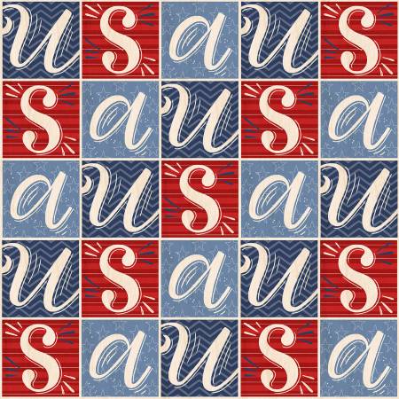 America The Beautiful Multi USA Blocks Fabric