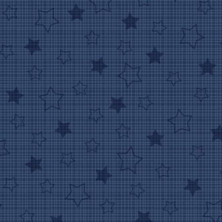 America The Beautiful Navy Cross Hatched Star Blender Fabric