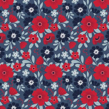 American Beauty Navy Main Fabric