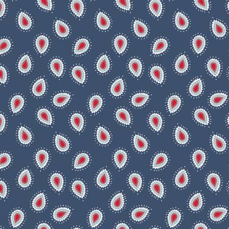 American Beauty Navy Paisley Fabric