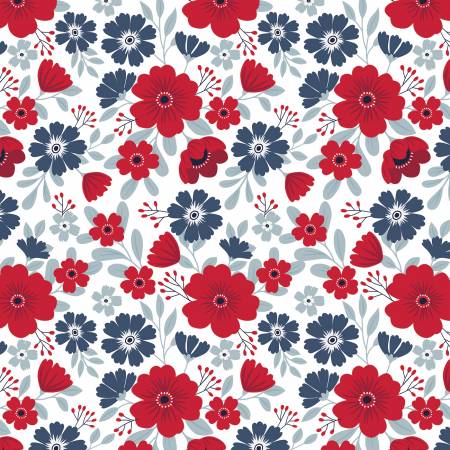 American Beauty White Main Fabric