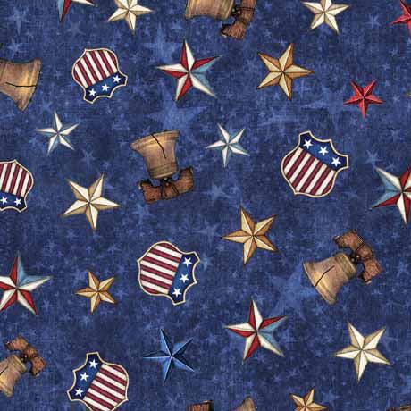 American Spirit Navy Liberty Bell Fabric