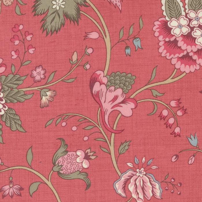 Antoinette Faded Red Cecile Florals Fabric