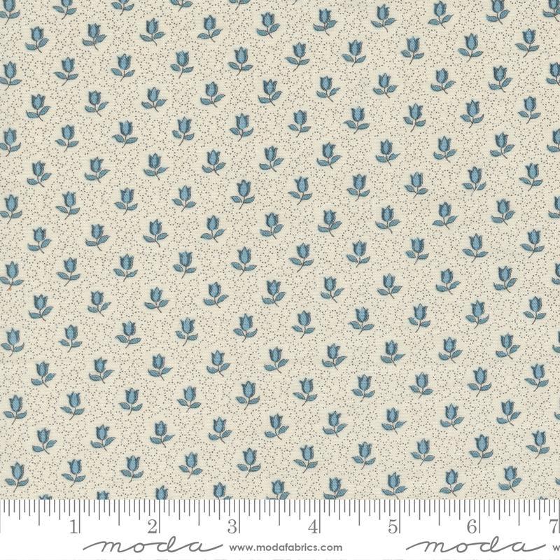 Antoinette Pearl French Blue Champagne Small Floral Fabric-Moda Fabrics-My Favorite Quilt Store