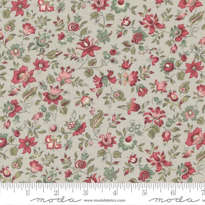 Antoinette Smoke Picardie Small Floral Fabric-Moda Fabrics-My Favorite Quilt Store