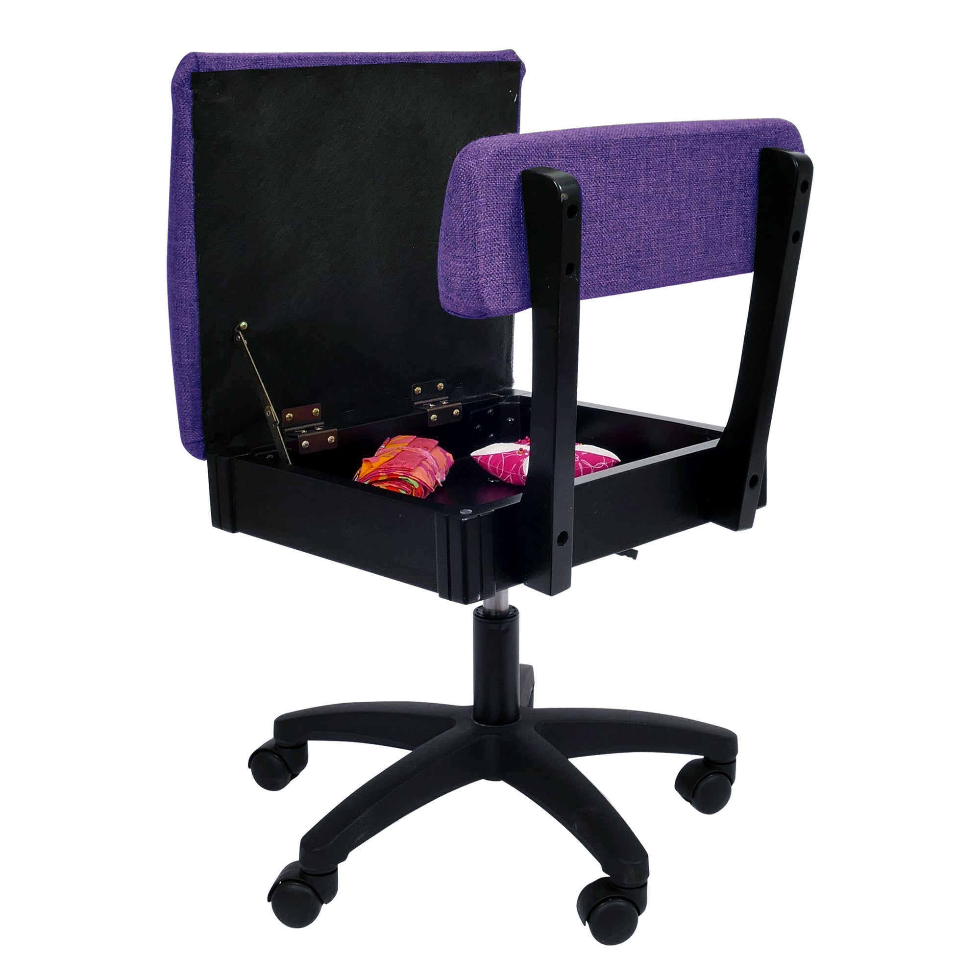 Arrow Height Adjustable Hydraulic Sewing Chair - Royal Purple-Arrow Classic Sewing Furniture-My Favorite Quilt Store