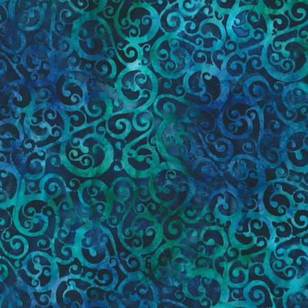 Artisan Batik Graceful Marine Swirls Fabric-Robert Kaufman-My Favorite Quilt Store