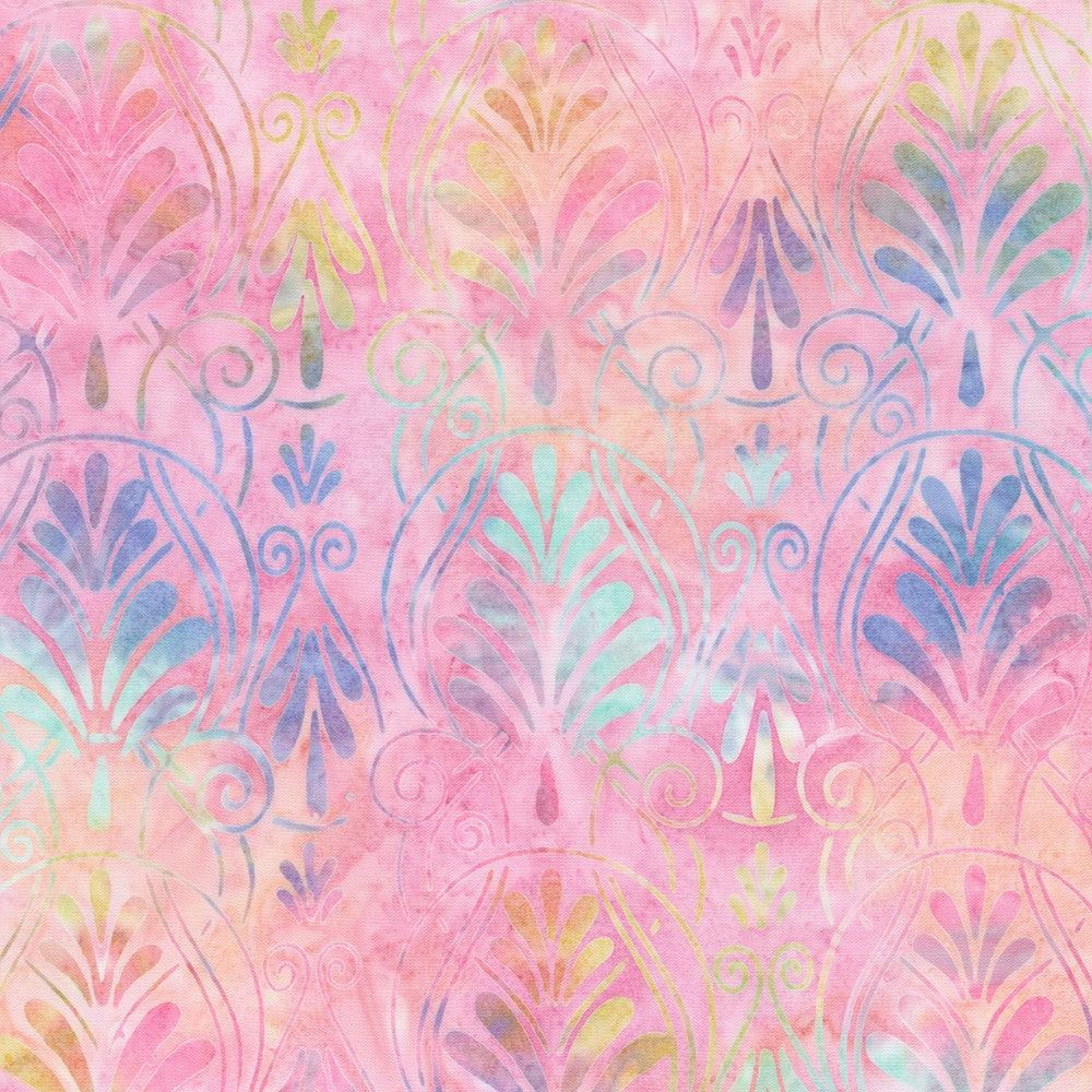 Artisan Batik Graceful Pink Nectar Feathers Fabric-Robert Kaufman-My Favorite Quilt Store