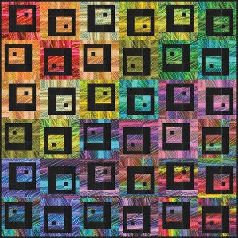 Artisan Batik Raku Stripe Tumbling Cabin Quilt Kit-Robert Kaufman-My Favorite Quilt Store