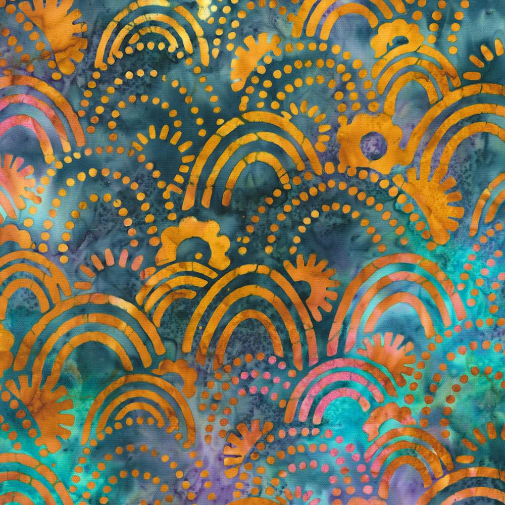 Artisan Batik Retro Rainbow Gumdrop Rainbow Batik Fabric-Robert Kaufman-My Favorite Quilt Store