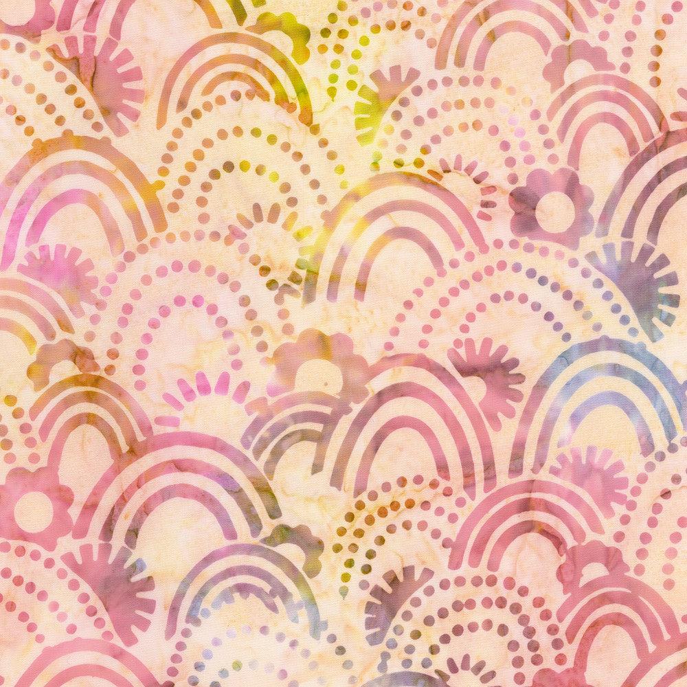 Artisan Batik Retro Rainbow Ice Peach Rainbow Batik Fabric-Robert Kaufman-My Favorite Quilt Store